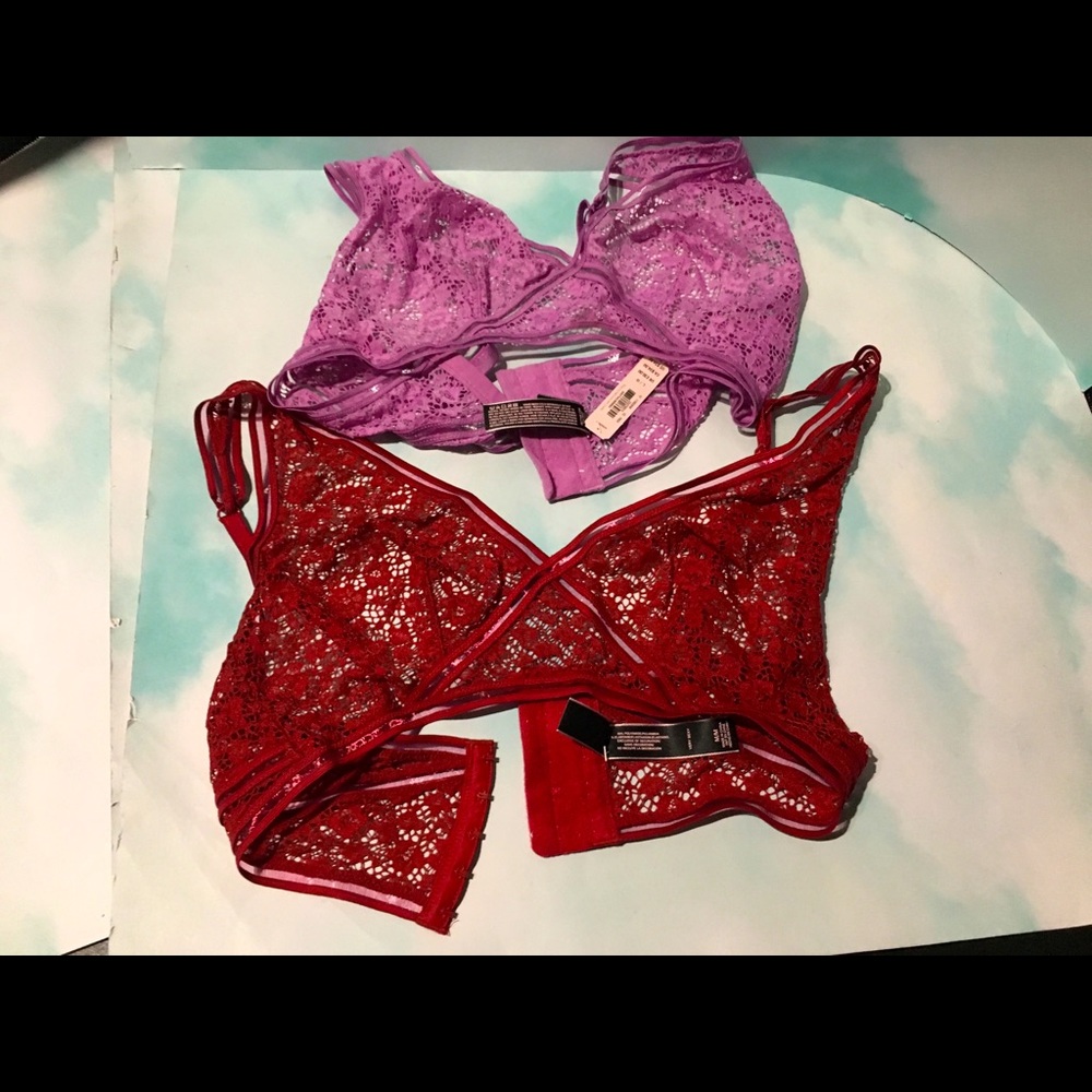 VICTORIA'S SECRET (2) Very Sexy Floral Lace Bras NWT